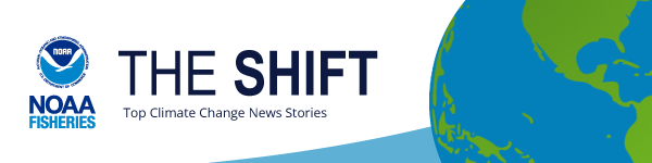 The Shift newsletter that reads: "The Shift. Top climate change news stories."