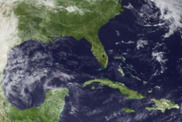 Satellite image of the Southeast U.S. and Caribbean. Credit: NOAA