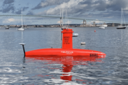 The Exail DriX, an uncrewed surface vehicle, in Narragansett Bay. Credit: NOAA/Michael Jech