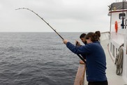 Recreational anglers fish for rockfish on a recreational fishing boat off Southern California. Photo: Mark Kalez