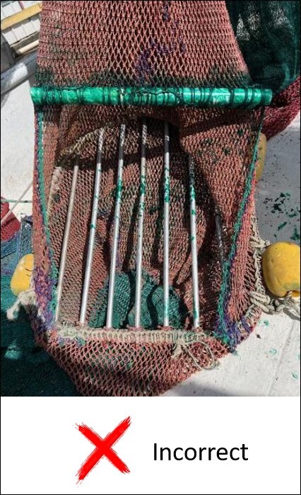Incorrect installation for chauvin shrimp deflector