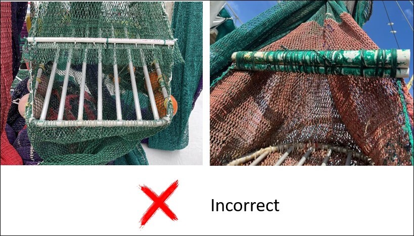 Incorrect installation for chauvin shrimp deflector