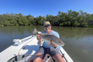 A happy angler with prized red drum in Terra Ceia Bay, Forida. Credit: B. Dunn