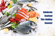 Celebrate seafood, yummy seafood on ice.
