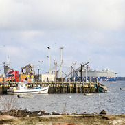 Rockport, Maine, commercial fishing pier.