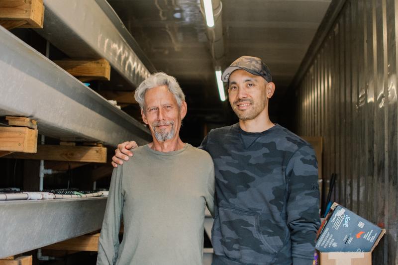 OoNee Sea Urchin Ranch co-founders Brad Bailey (left) and Aaron Huang (right)