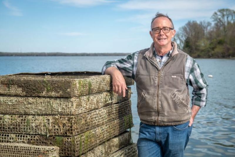Tal Petty is an oyster farmer in Hollywood, Maryland. Credit: Hollywood Oyster Company