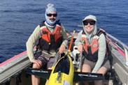 Dr. Selene Fregosi (right) and Jeremy Taylor, Pacific Islands Fisheries Science Center. Credit: NOAA Fisheries/Calla Lloyd-Lim