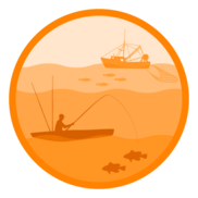 Graphic of commercial and recreational fishing.