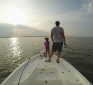 Father and daughter fishing
