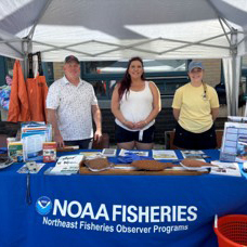 Fisheries observers conducing public outreach