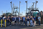 Members of the Scottish Fishermen’s Organisation, members of the commercial fishing industry, and scientists in Point Judith, Rhode Island