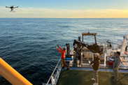 launching drone to survey whales