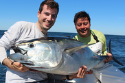 Fishermen with bluefin tuna catch