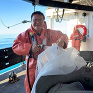Washing a bongo net on the EcoMon Survey