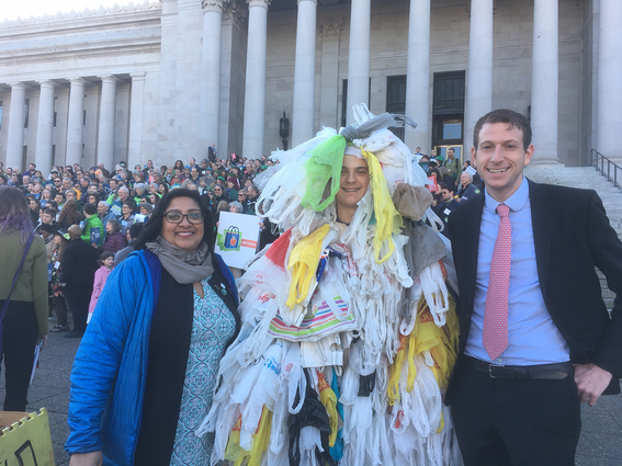 Bag bill supporters at Washington State's Environmental Lobby Day. 