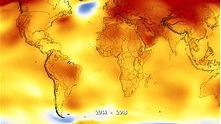 climate change on globe
