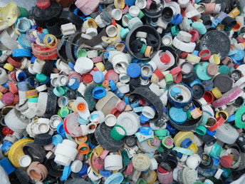 Plastic bottle caps.