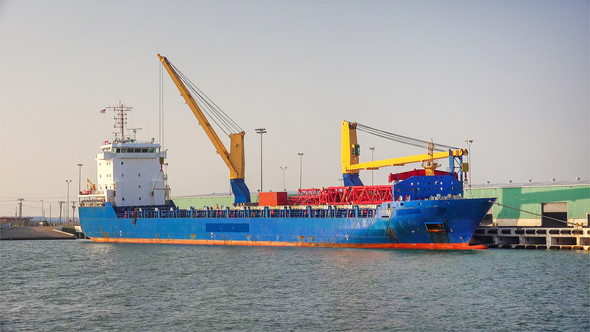 Cargo vessel docked in Corpus Christi, Texas