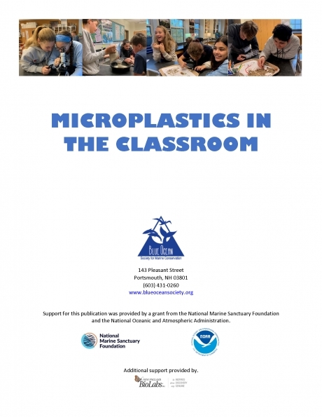 Cover of the microplastics in the classroom lesson plan.