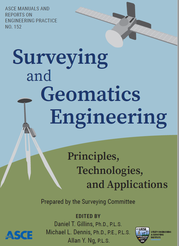 Cover of Surveying and Geomatics Engineering Manual shows illustration of a satellite and surveying tripod