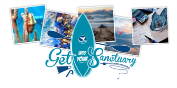 An array of photos and the logo for Get Into Your Sanctuaries.