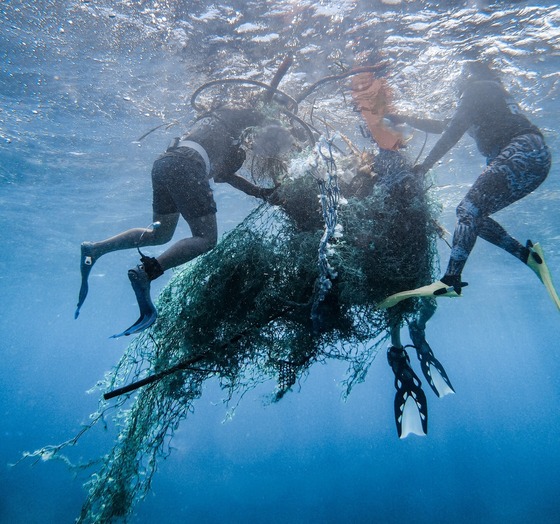 HMAR divers remove net from Hanauma Bay