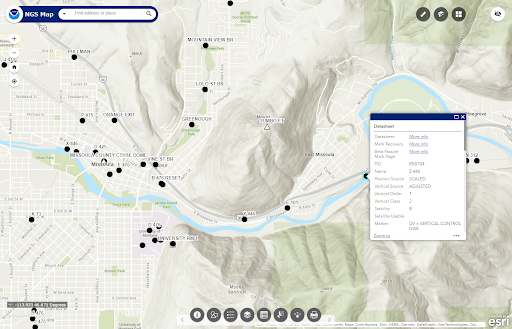 Screenshot of NGS Map