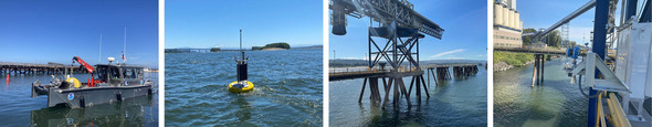 A series of images showing images from the lower Columbia River