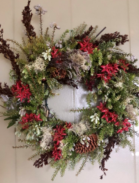 A festive wreath.