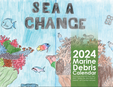 Cover of the 2024 NOAA Marine Debris Calendar.