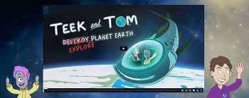 Screen grab of the first video in the animated "Teek and Tom" series.
