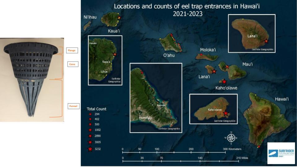 Map of eel trap locations
