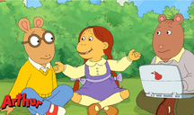 Arthur Cartoon, three animal students