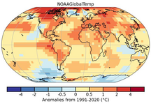 NOAA Graph of Global Temp Anomalies from 1991-2020