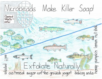 Student artwork focused on microplastics.