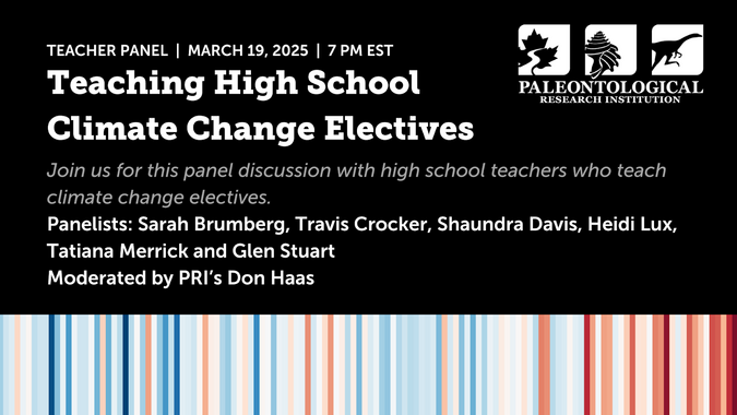 Teaching High School Climate Change Elective event info, March 19, 2025, 7PM EST