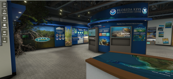 A screenshot of Florida Keys Eco-Discovery Center with exhibits.