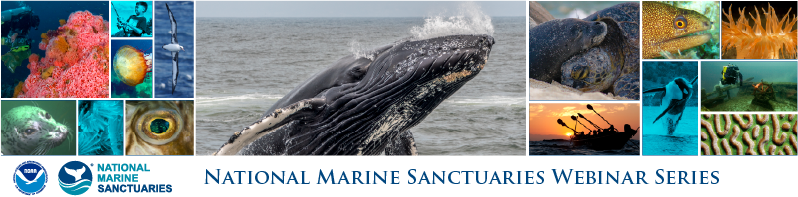 A header with several underwater photos from around the National Marine Sanctuary System