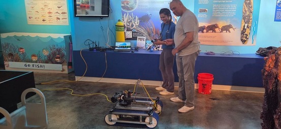 People driving a robot