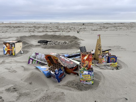 Debris on the beach