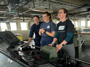 Lisa Werner (right), teacher-at-sea, on NOAA Ship Bell M. Shimada