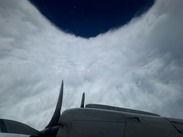 NOAA WP-3D Orion in eye of Hurricane Erin showing stadium effect