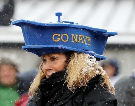 A Navy supporter during the 2017 Army-Navy game. (Elsa/Getty Images)