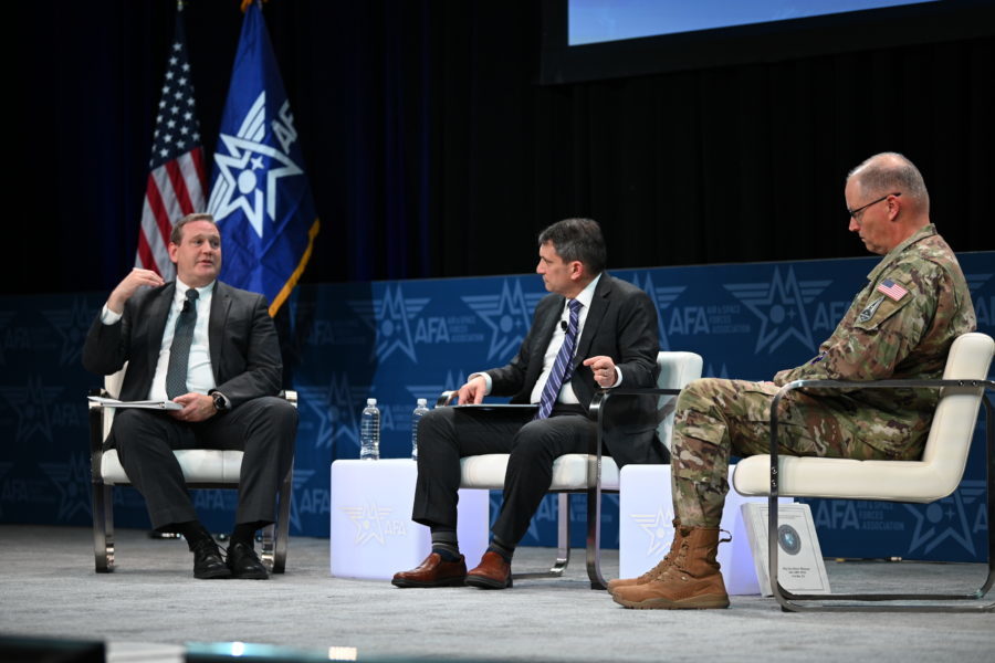 Frank Calvelli, Andrew P. Hunter, Tobias Naegele at the AFA Warfare Symposium on March 7, 2023