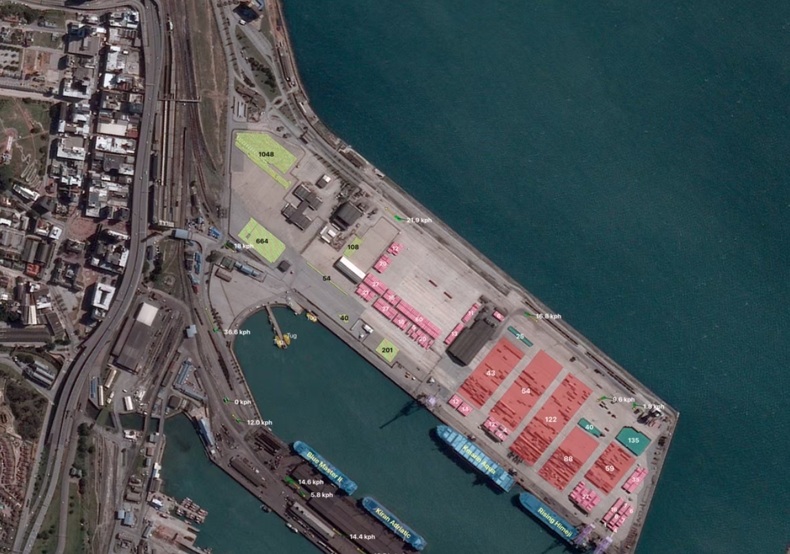 Satellite imagery of a ship
