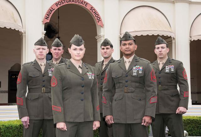 Enlisted Marines at NPS pose