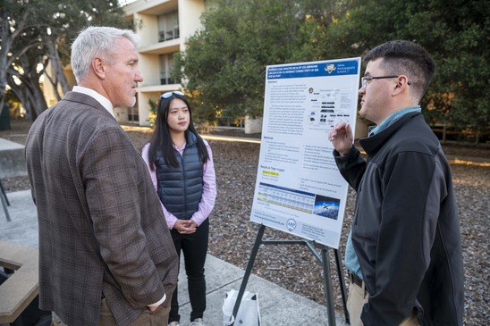 Students discuss research