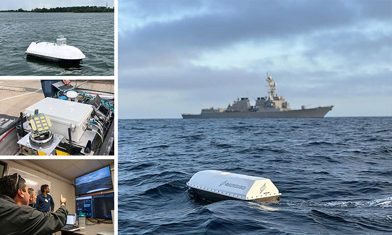 autonomous surface vessel on the ocean and in tests
