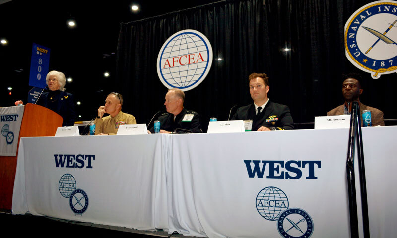 Panelists on stage at WEST